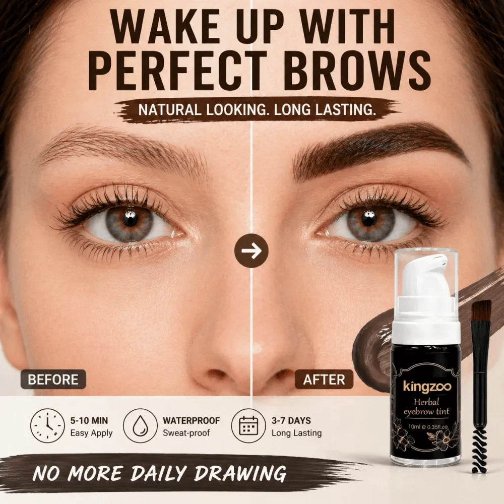 Professional Henna Brow Tint Kit Black Brown Waterproof &amp; Long Lasting Eyebrow Dye for Home Use Natural Looking Brow Enhancer