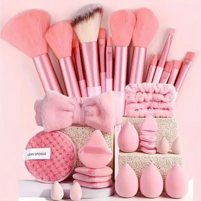 33pcs beauty set makeup kit large and small beauty sponges for flawless makeup application and removal of makeup full set