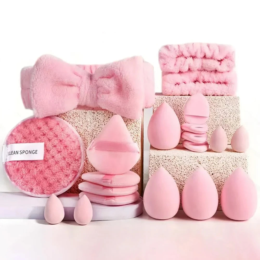 33pcs beauty set makeup kit large and small beauty sponges for flawless makeup application and removal of makeup full set