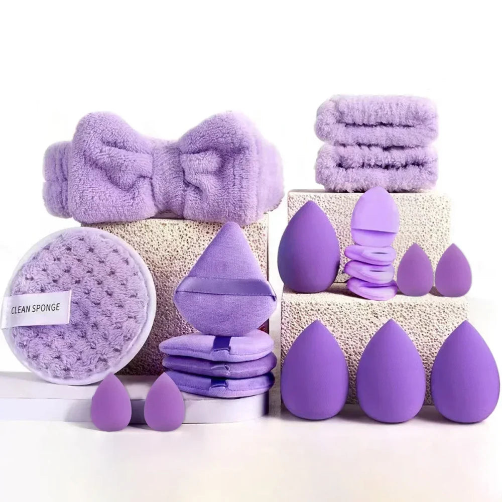 33pcs beauty set makeup kit large and small beauty sponges for flawless makeup application and removal of makeup full set