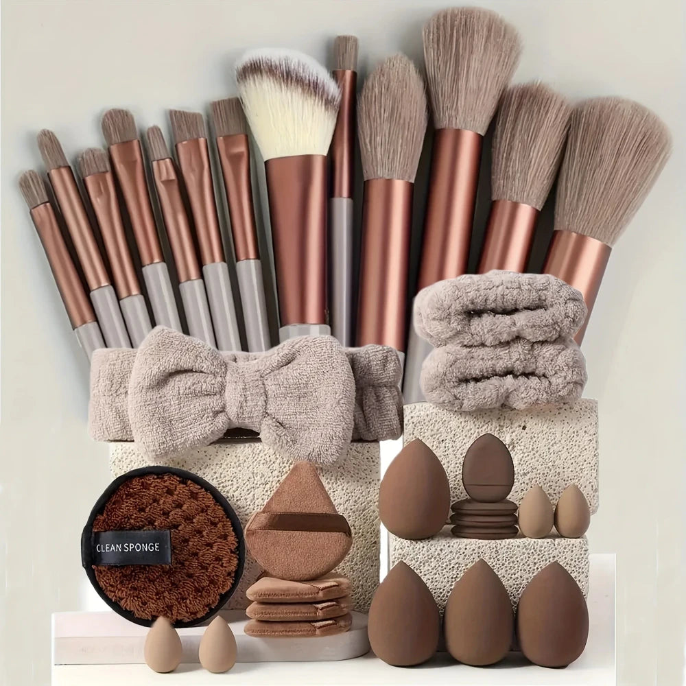 33pcs beauty set makeup kit large and small beauty sponges for flawless makeup application and removal of makeup full set
