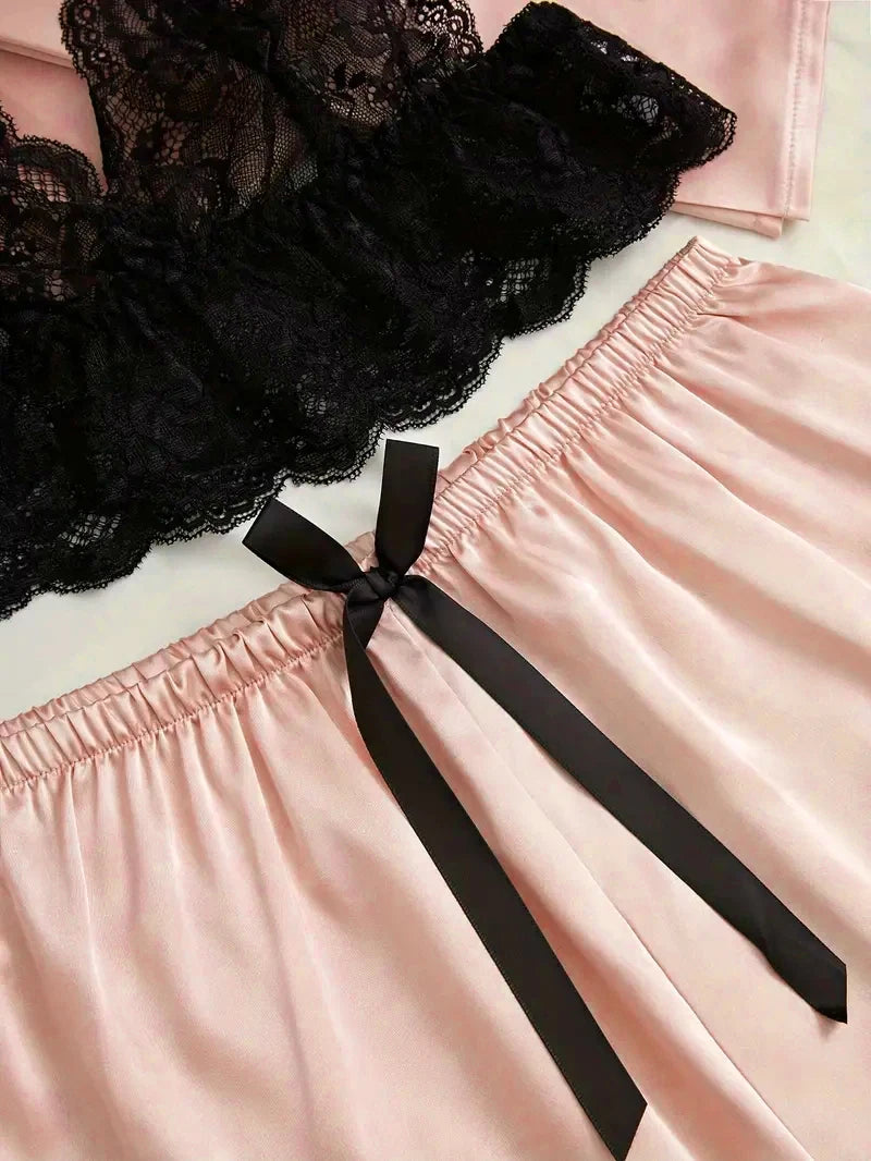 Silk Satin Robe Pajama Set